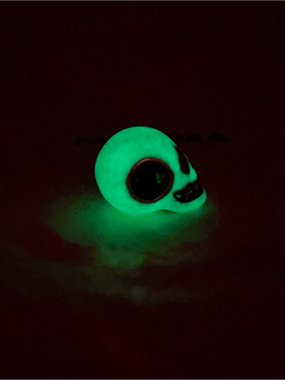 Pandora Glow In The Dark Skull Enamel Heart Eye Cubic Zirconia Charm - Picture 9 of 10